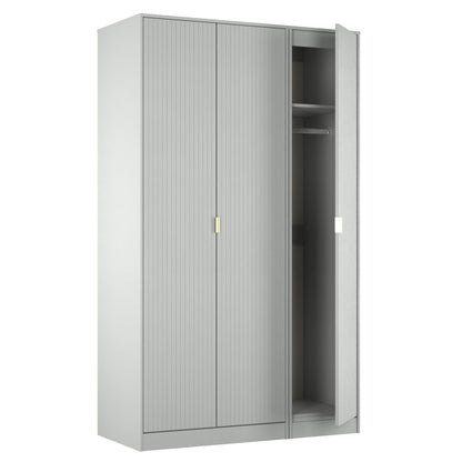 Linear Tall Wardrobe Grey 3 Doors 1 Shelf 198cm