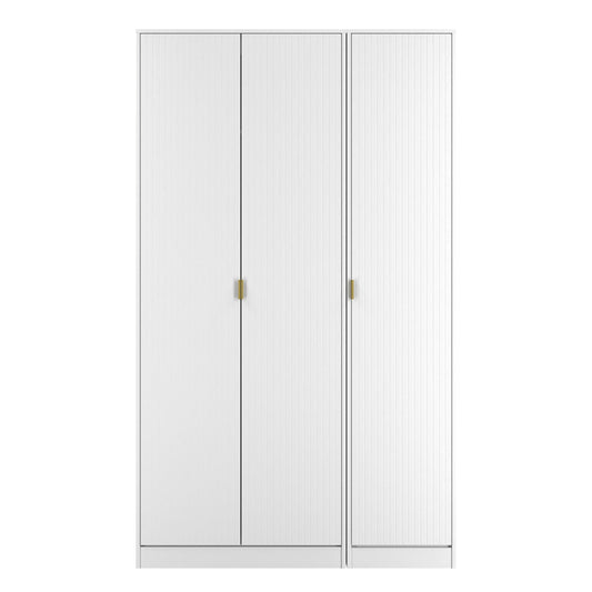 Linear Tall Wardrobe White 3 Doors 1 Shelf 198cm