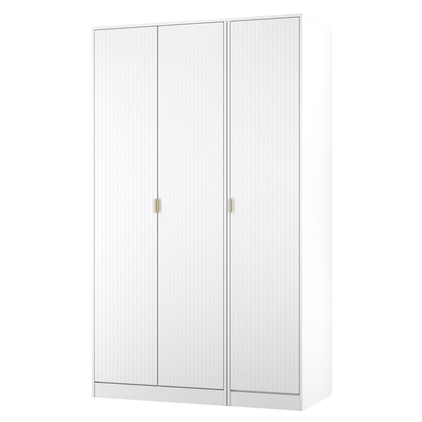 Linear Tall Wardrobe White 3 Doors 1 Shelf 198cm