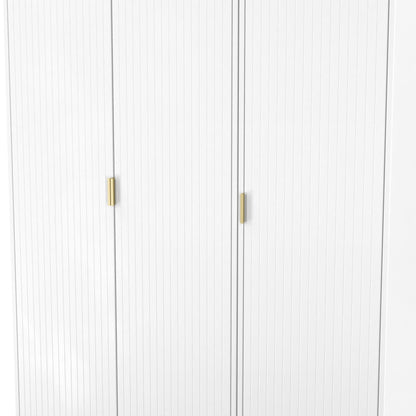 Linear Tall Wardrobe White 3 Doors 1 Shelf 198cm
