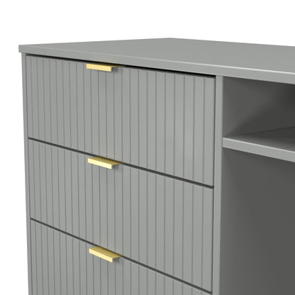 Linear TV Unit Grey 2 Shelves 3 Drawers 97cm