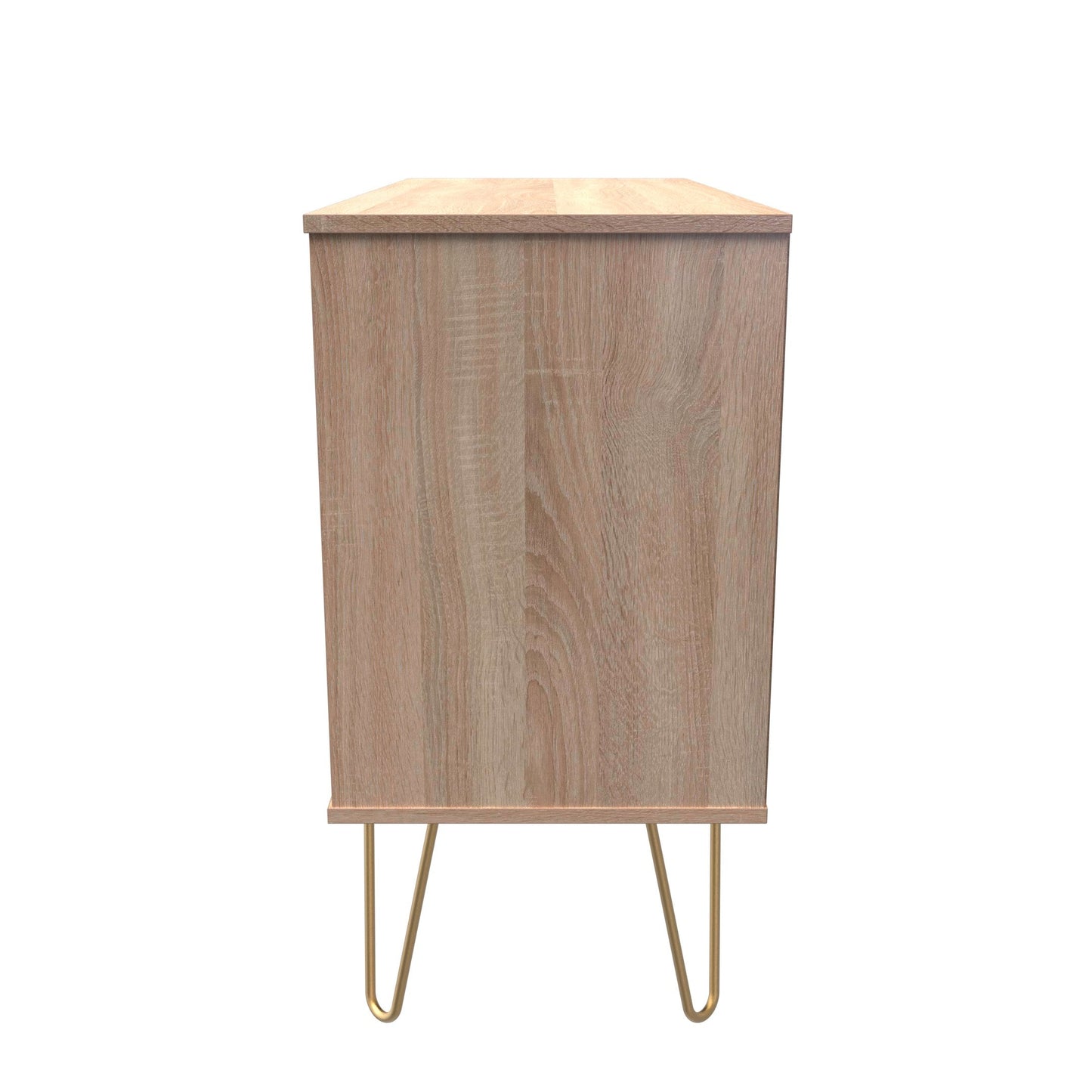 Linear TV Unit White & Light Oak 2 Shelves 3 Drawers 40cm