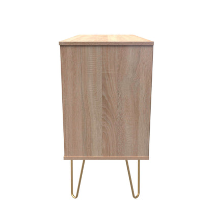 Linear TV Unit White & Light Oak 2 Shelves 3 Drawers 40cm