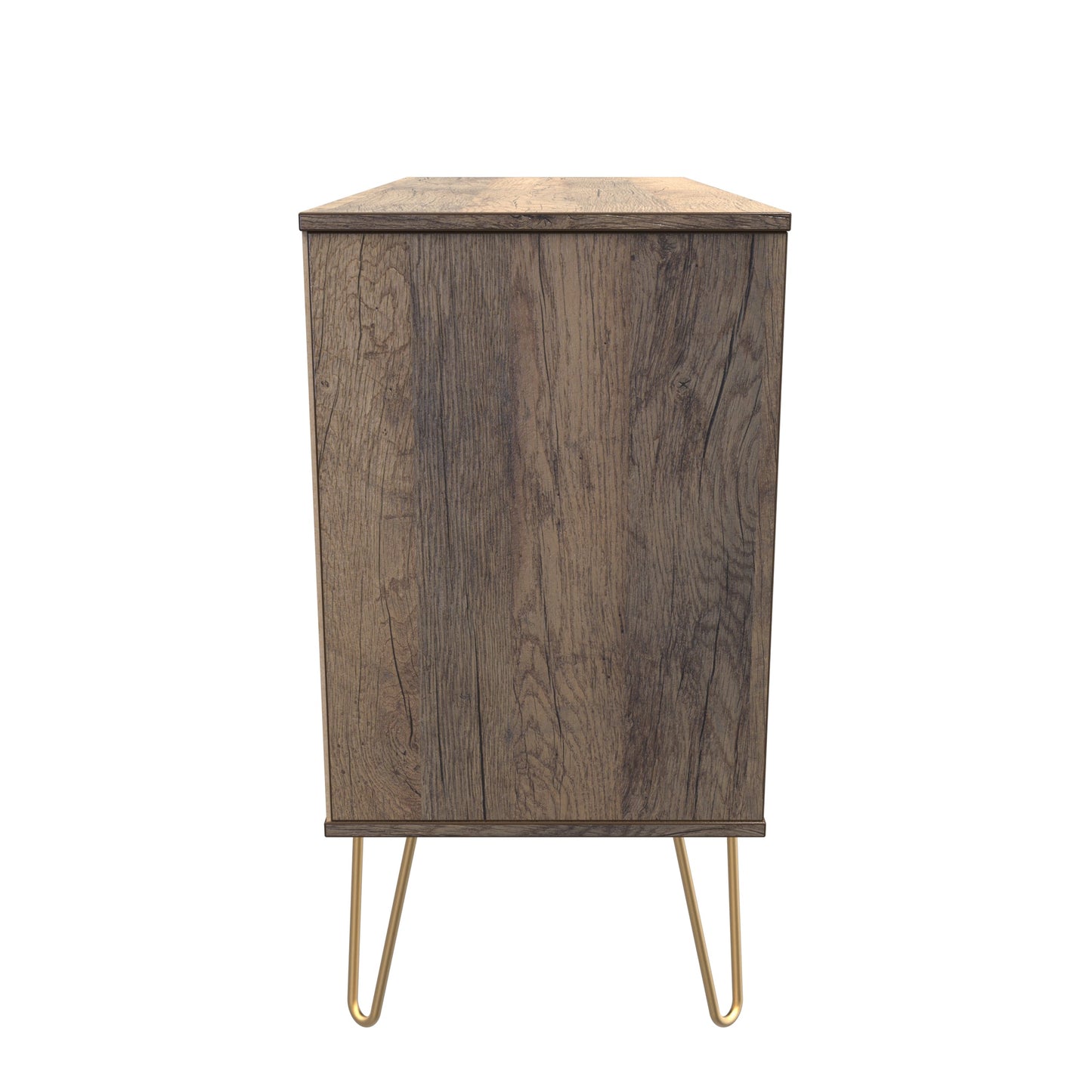 Linear TV Unit White & Vintage Oak 2 Shelves 3 Drawers 40cm