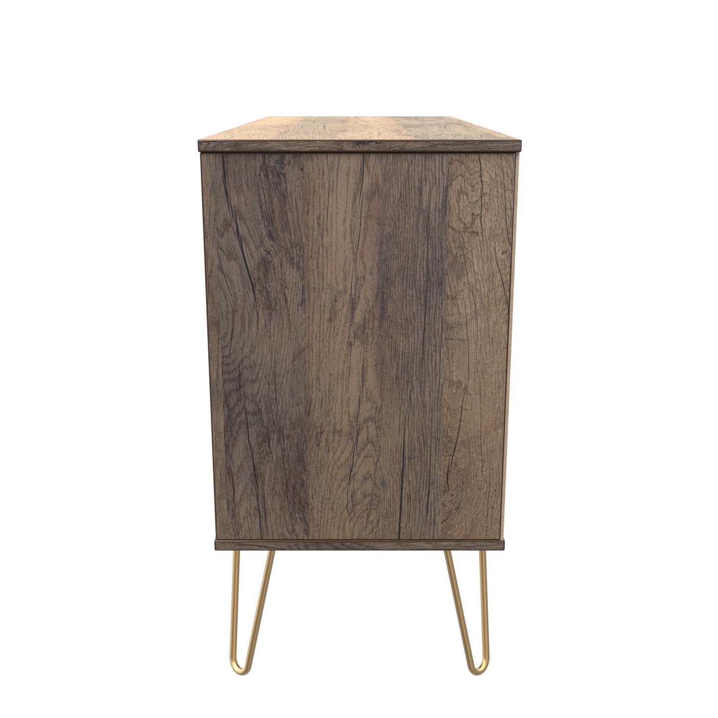 Linear TV Unit White & Vintage Oak 2 Shelves 3 Drawers 40cm