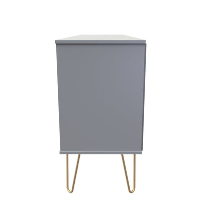 Linear TV Unit Grey 2 Shelves 6 Drawers 152cm