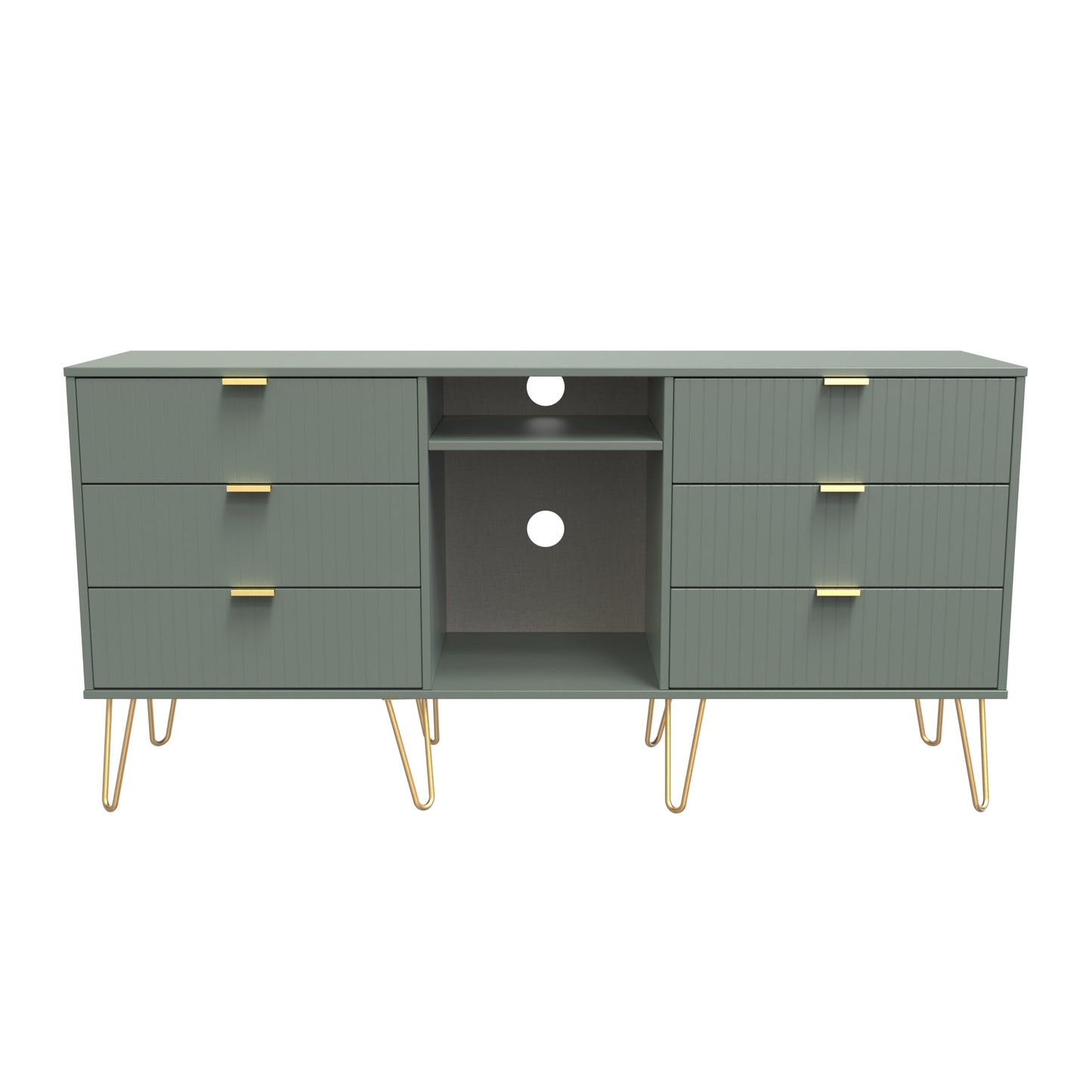 Linear TV Unit Not Applicable 2 Shelves 6 Drawers 152cm