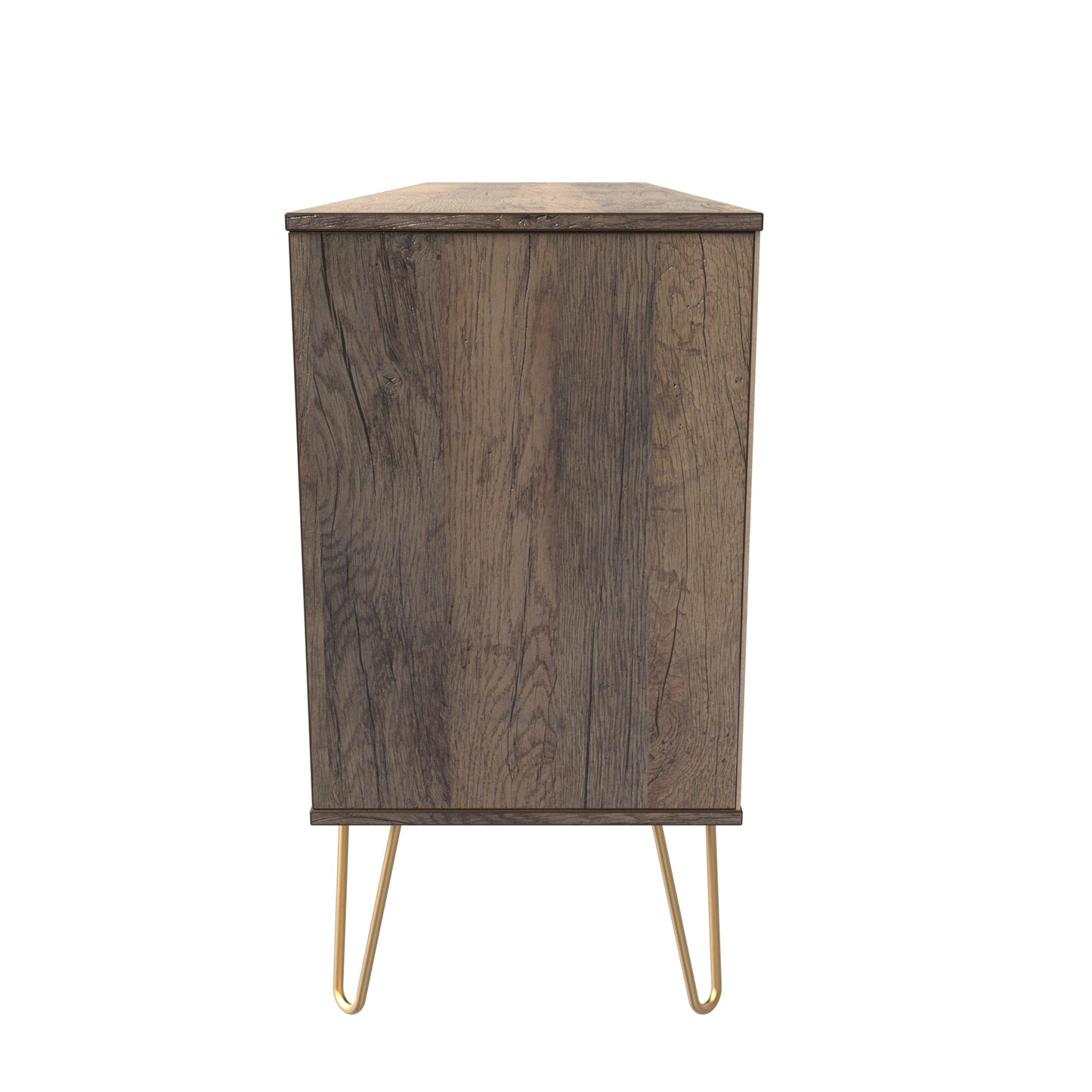 Linear TV Unit White & Oak 2 Shelves 6 Drawers 152cm