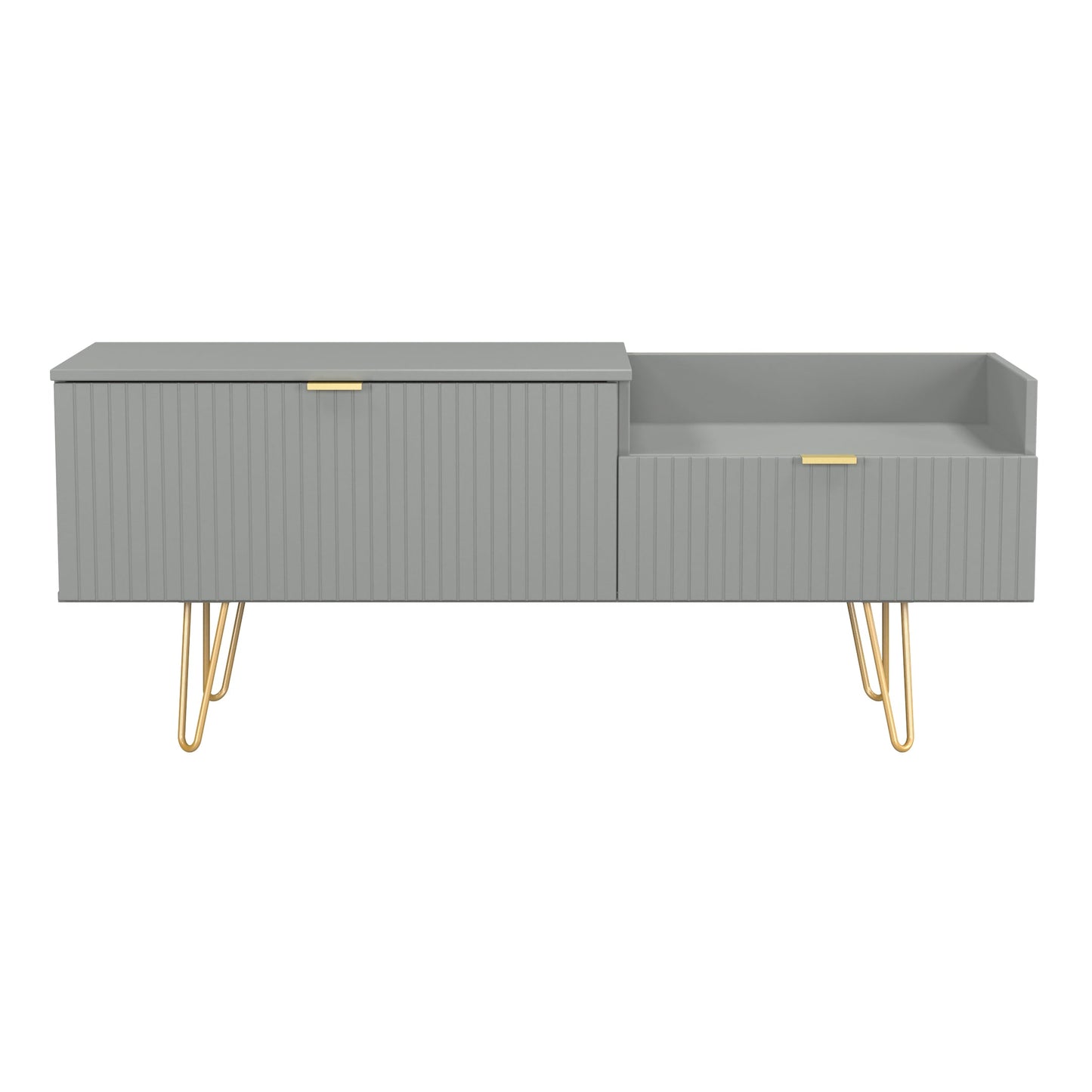 Linear TV Unit Grey 2 Drawers 128cm