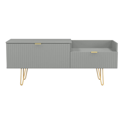 Linear TV Unit Grey 2 Drawers 128cm