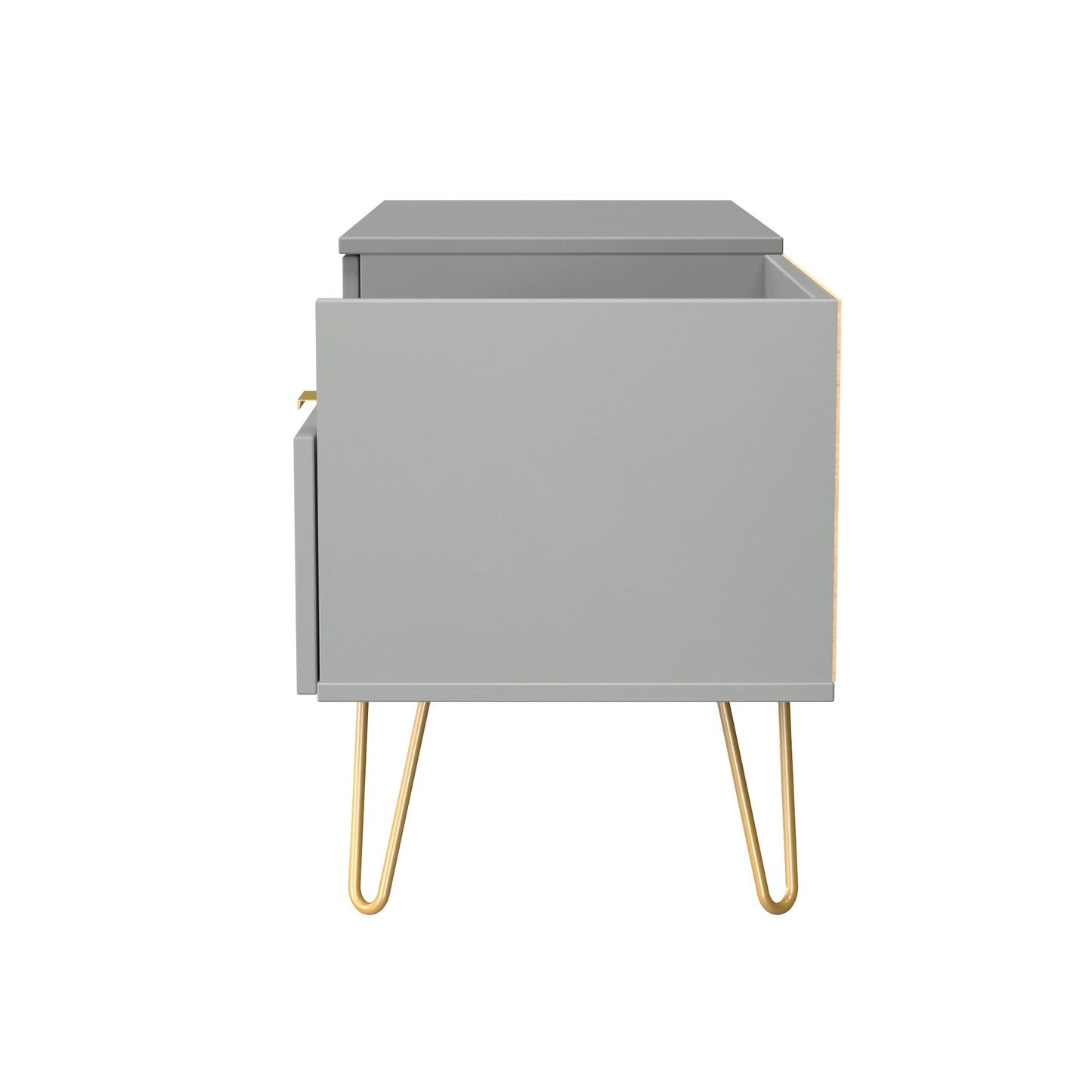 Linear TV Unit Grey 2 Drawers 128cm