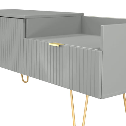 Linear TV Unit Grey 2 Drawers 128cm