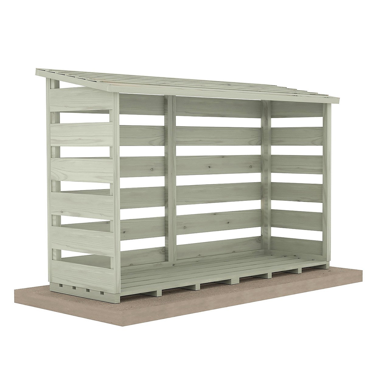 Shire 6' 2" x 2' 3" Pent Log Store - Classic Pressure Treated Slatted