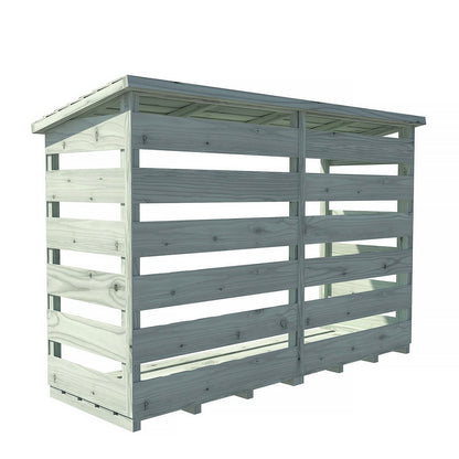 Shire 6' 2" x 2' 3" Pent Log Store - Classic Pressure Treated Slatted