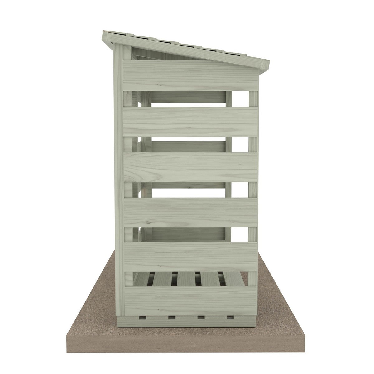 Shire 6' 2" x 2' 3" Pent Log Store - Classic Pressure Treated Slatted