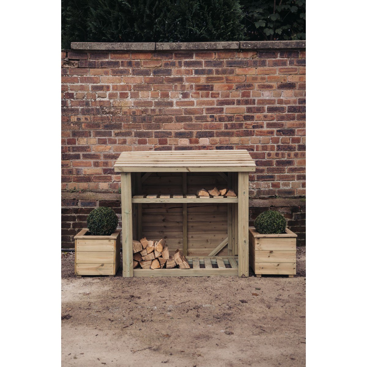 Contemporary Garden Log Store 131cm wide x 65cm deep by Churnet Valley - LS4X4KS