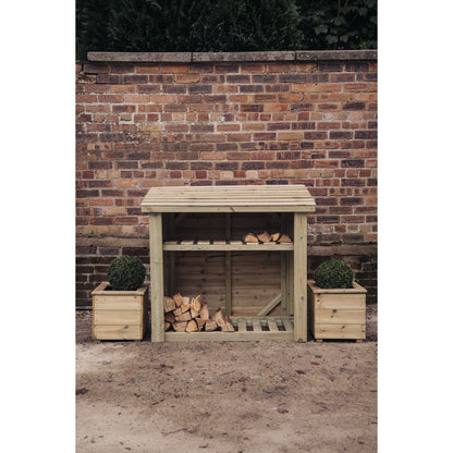 Contemporary Garden Log Store 131cm wide x 65cm deep by Churnet Valley - LS4X4KS