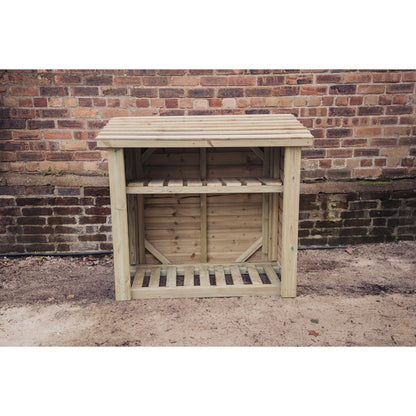 Contemporary Garden Log Store 131cm wide x 65cm deep by Churnet Valley - LS4X4KS