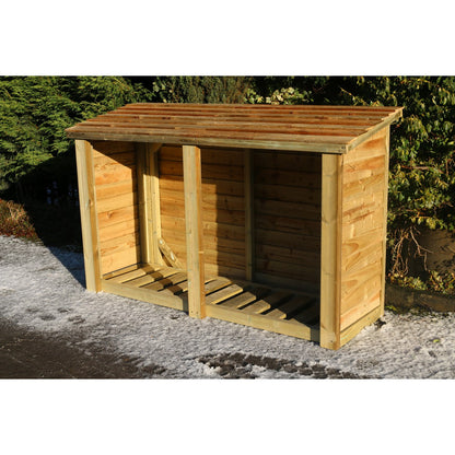 Heavy Duty Garden Log Store 190cm wide x 67cm deep by Churnet Valley - LS5X6