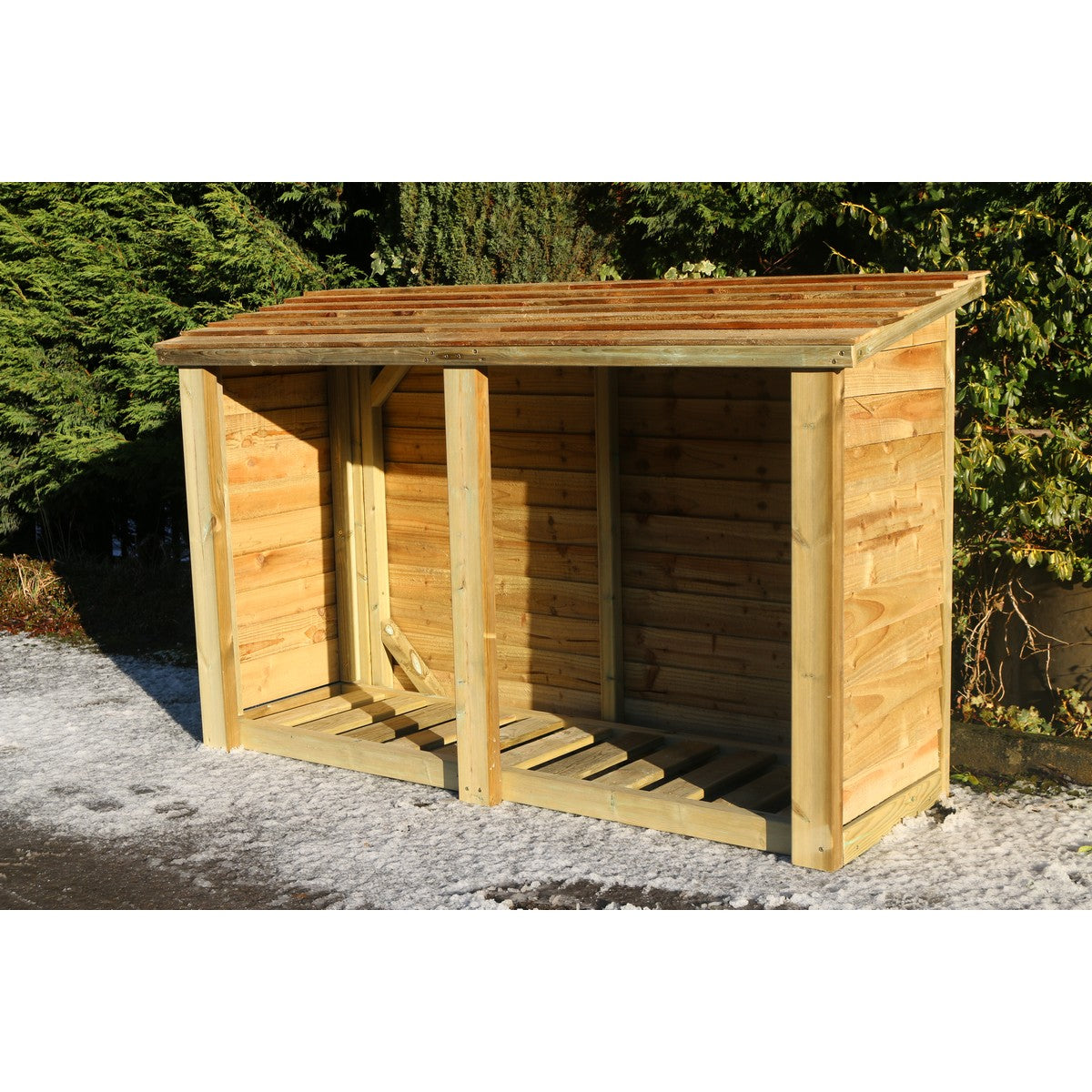 Heavy Duty Garden Log Store 190cm wide x 67cm deep by Churnet Valley - LS5X6