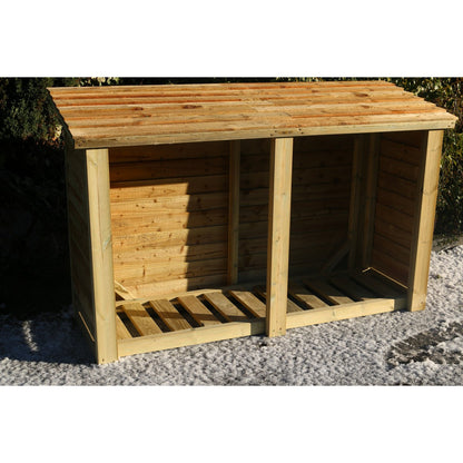 Heavy Duty Garden Log Store 190cm wide x 67cm deep by Churnet Valley - LS5X6