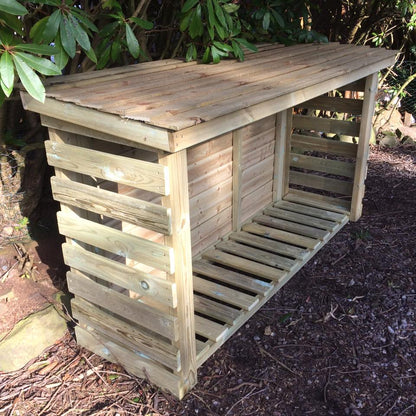 Heavy Duty Garden Log Store 180cm wide x 60cm deep by Churnet Valley - LSOP4X6 Primary Image
