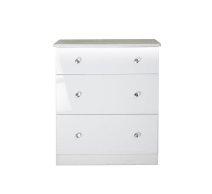 Lumiere Chest of Drawers
with LED lights White 3 Drawers 89cm