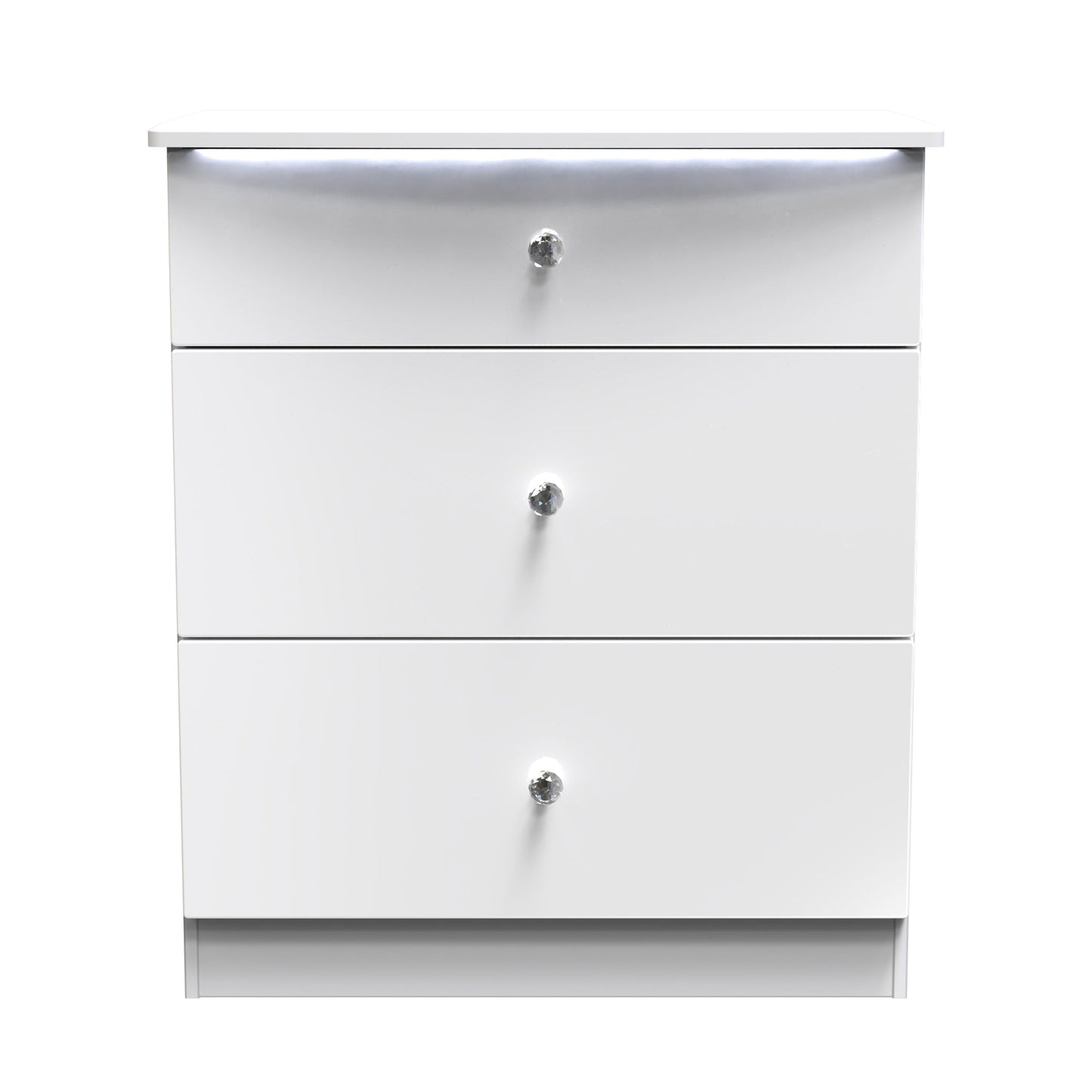 Lumiere Chest of Drawers
with LED lights White 3 Drawers 89cm