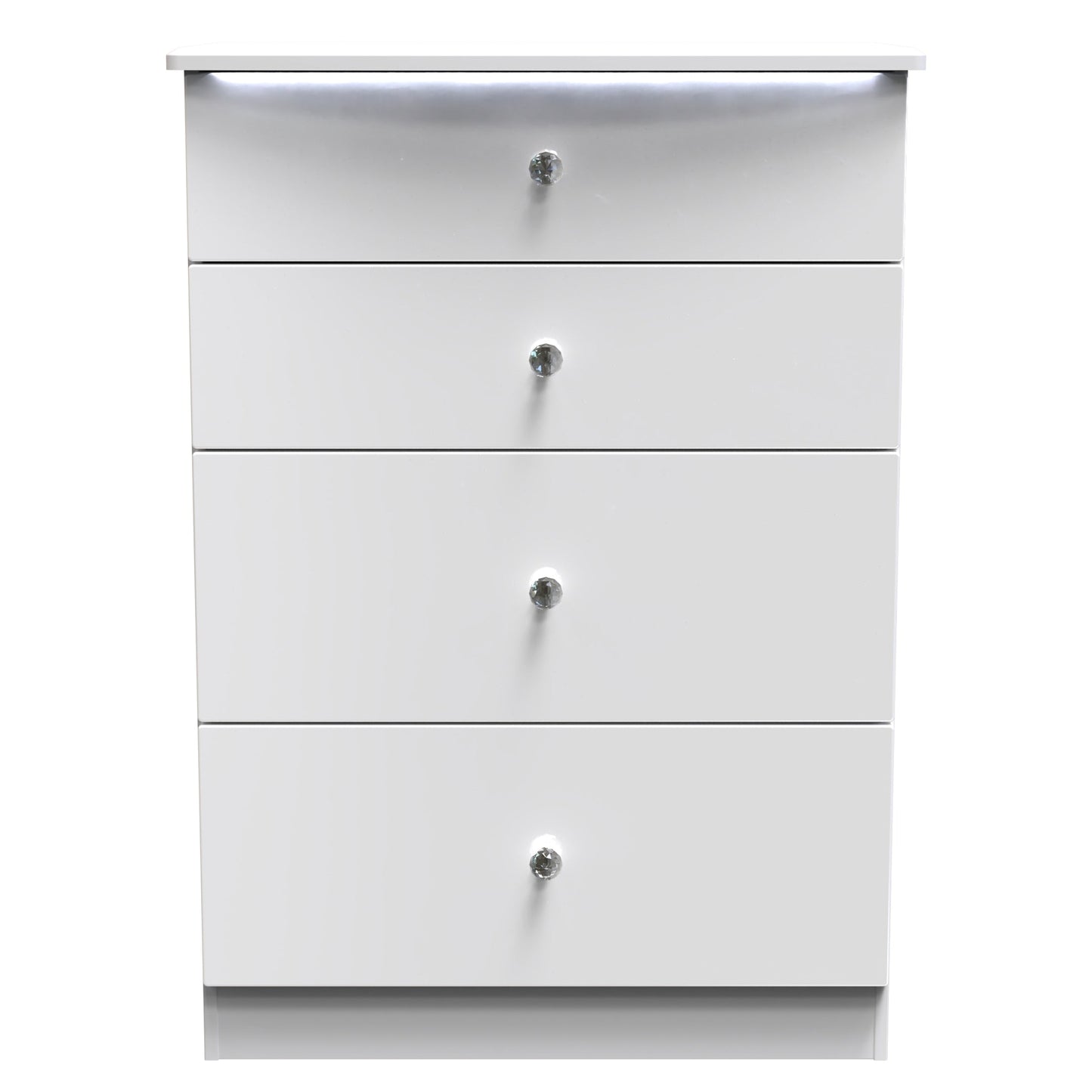 Lumiere Tall Chest of Drawers
with LED lights White 4 Drawers 108cm