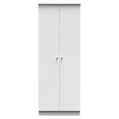 Lumiere Tall Wardrobe White 2 Doors 1 Shelf 196cm