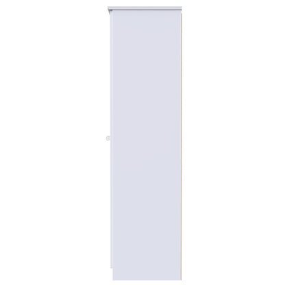 Lumiere Tall Wardrobe White 2 Doors 1 Shelf 196cm