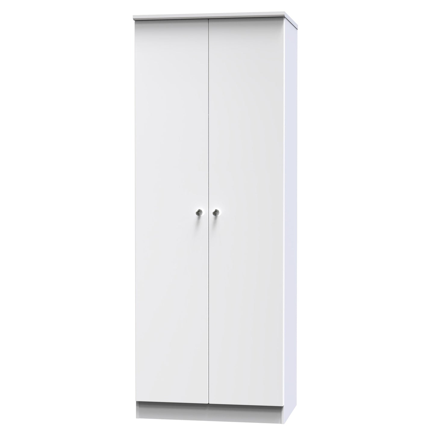 Lumiere Tall Wardrobe White 2 Doors 1 Shelf 196cm