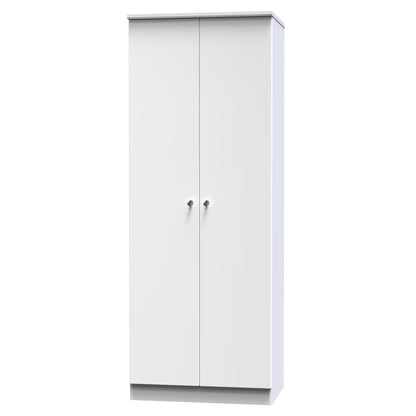 Lumiere Tall Wardrobe White 2 Doors 1 Shelf 196cm