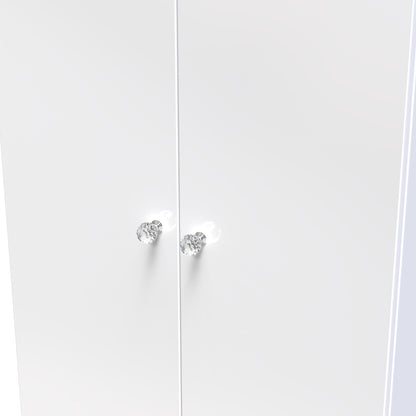 Lumiere Tall Wardrobe White 2 Doors 1 Shelf 196cm