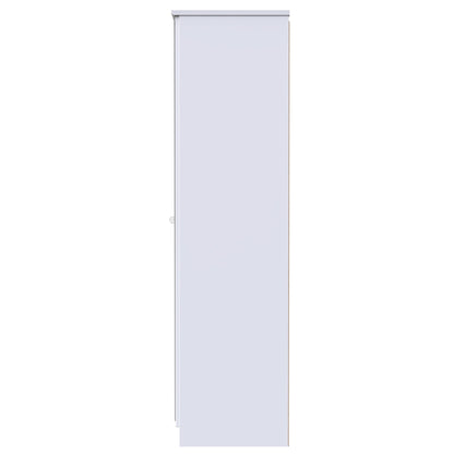 Lumiere Tall Mirror Wardrobe White 2 Doors 1 Shelf 196cm