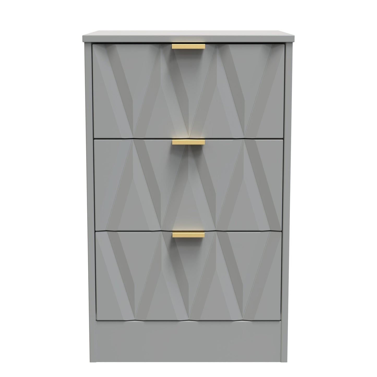Las Vegas F Bedside Table Grey 3 Drawers 45cm