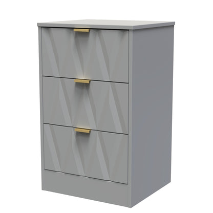 Las Vegas F Bedside Table Grey 3 Drawers 45cm