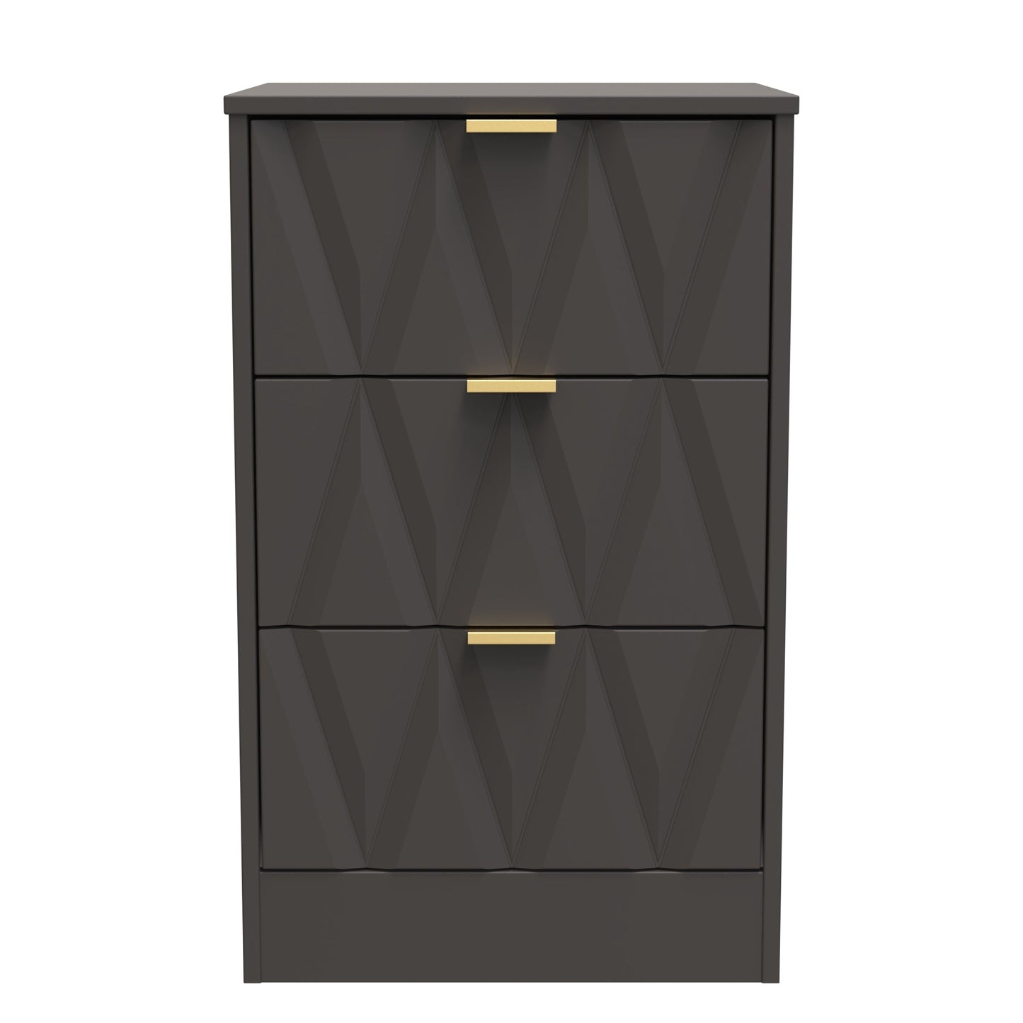 Las Vegas F Bedside Table Dark Grey 3 Drawers 73cm