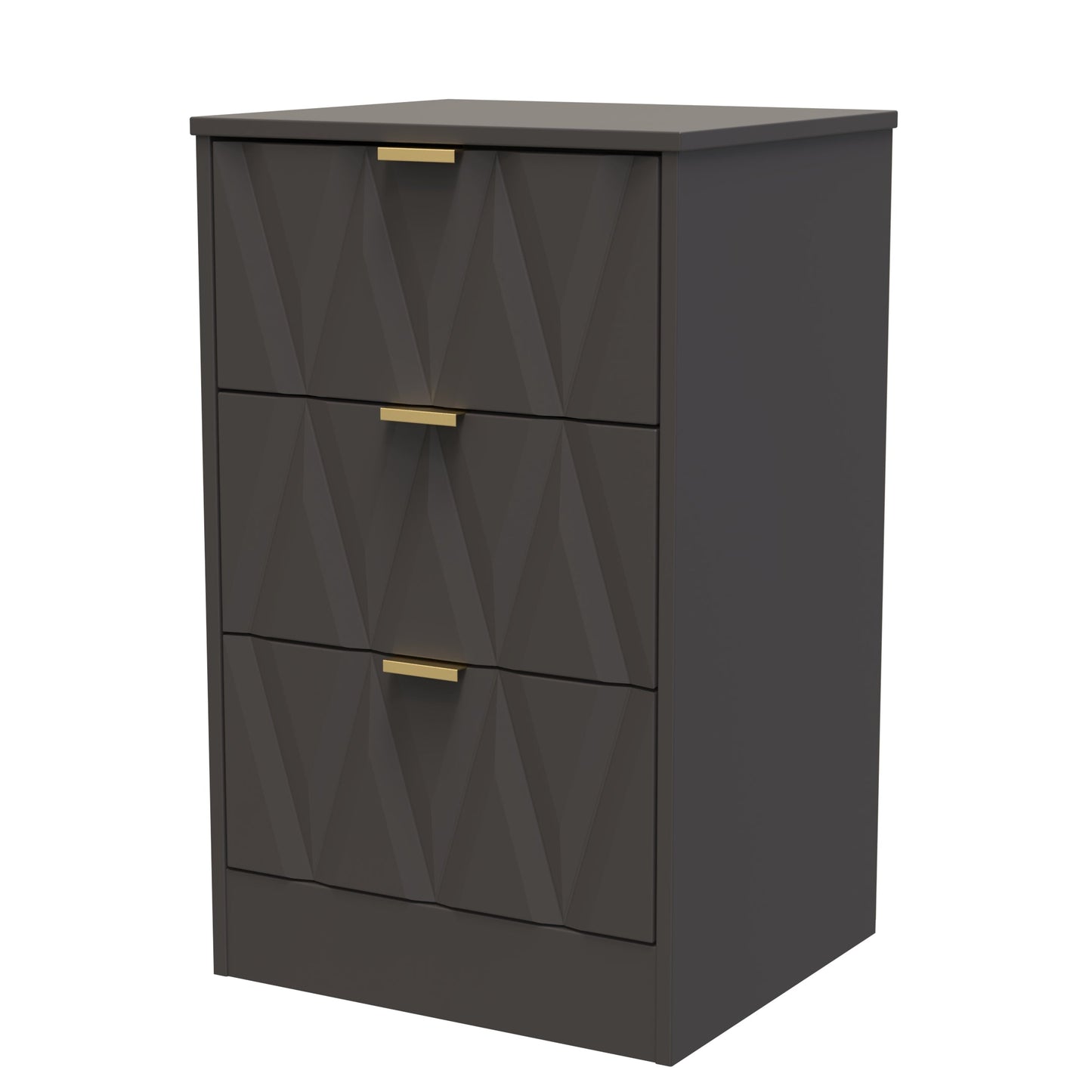 Las Vegas F Bedside Table Dark Grey 3 Drawers 73cm