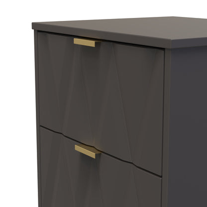 Las Vegas F Bedside Table Dark Grey 3 Drawers 73cm