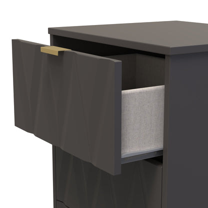 Las Vegas F Bedside Table Dark Grey 3 Drawers 73cm
