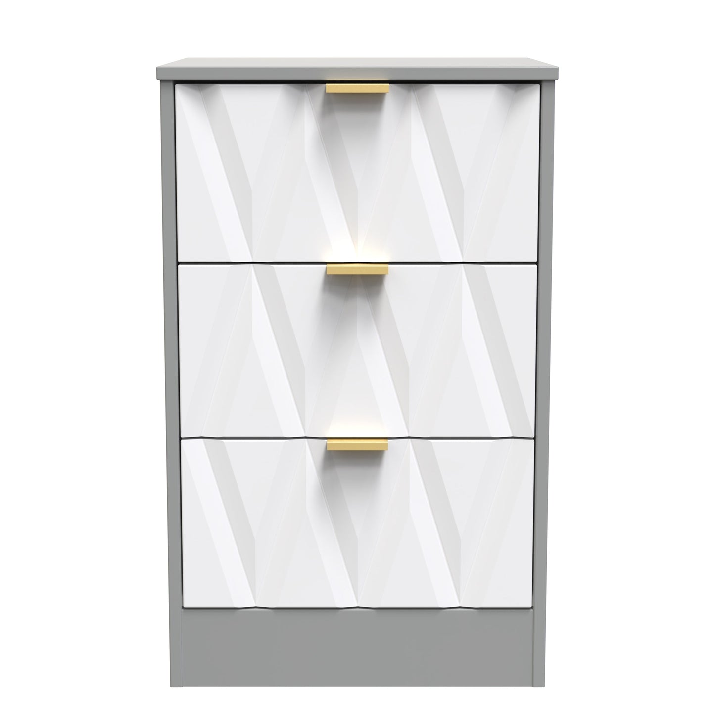 Las Vegas F Bedside Table Grey 3 Drawers 40cm