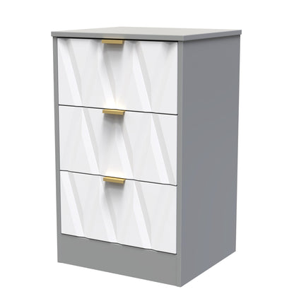 Las Vegas F Bedside Table Grey 3 Drawers 40cm