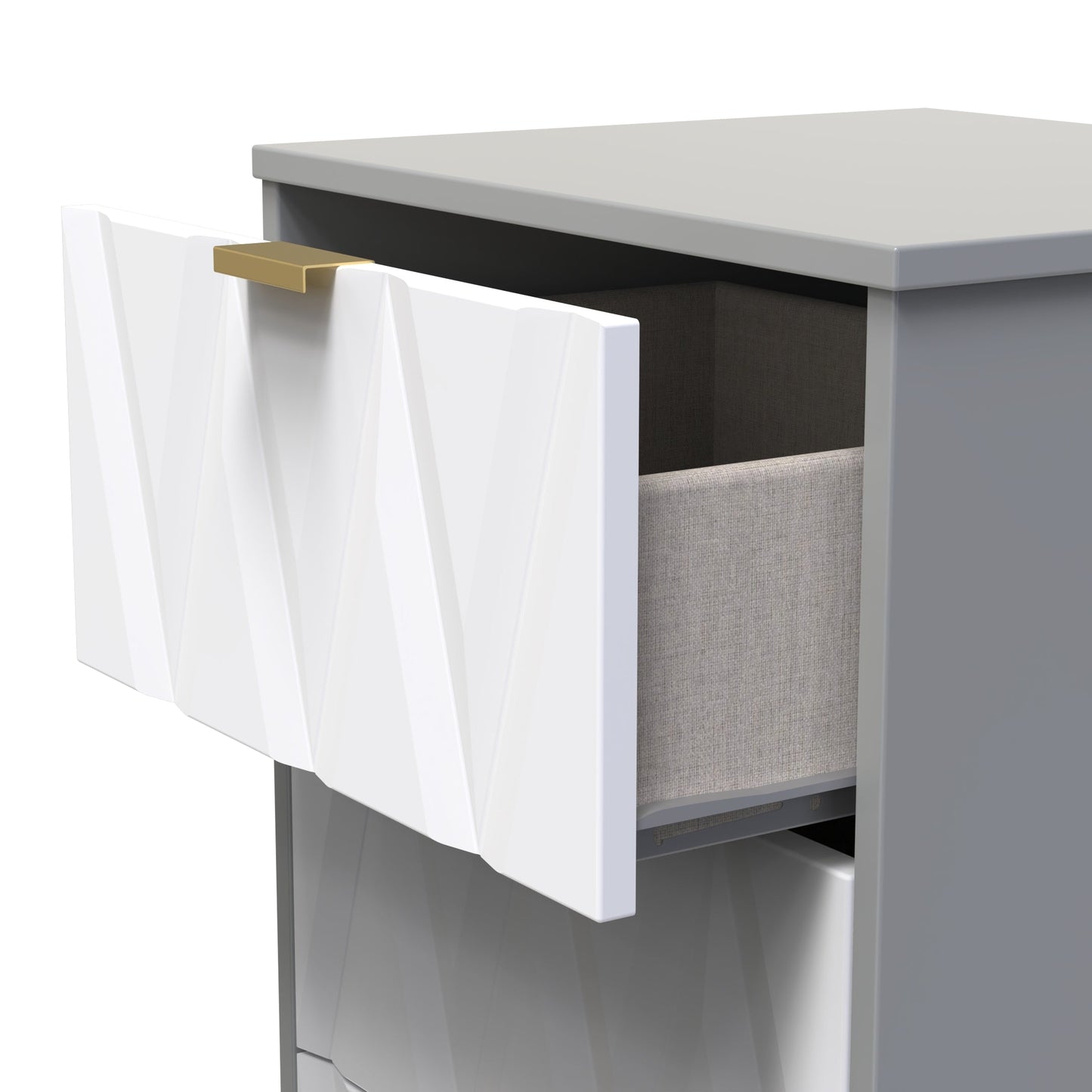 Las Vegas F Bedside Table Grey 3 Drawers 40cm