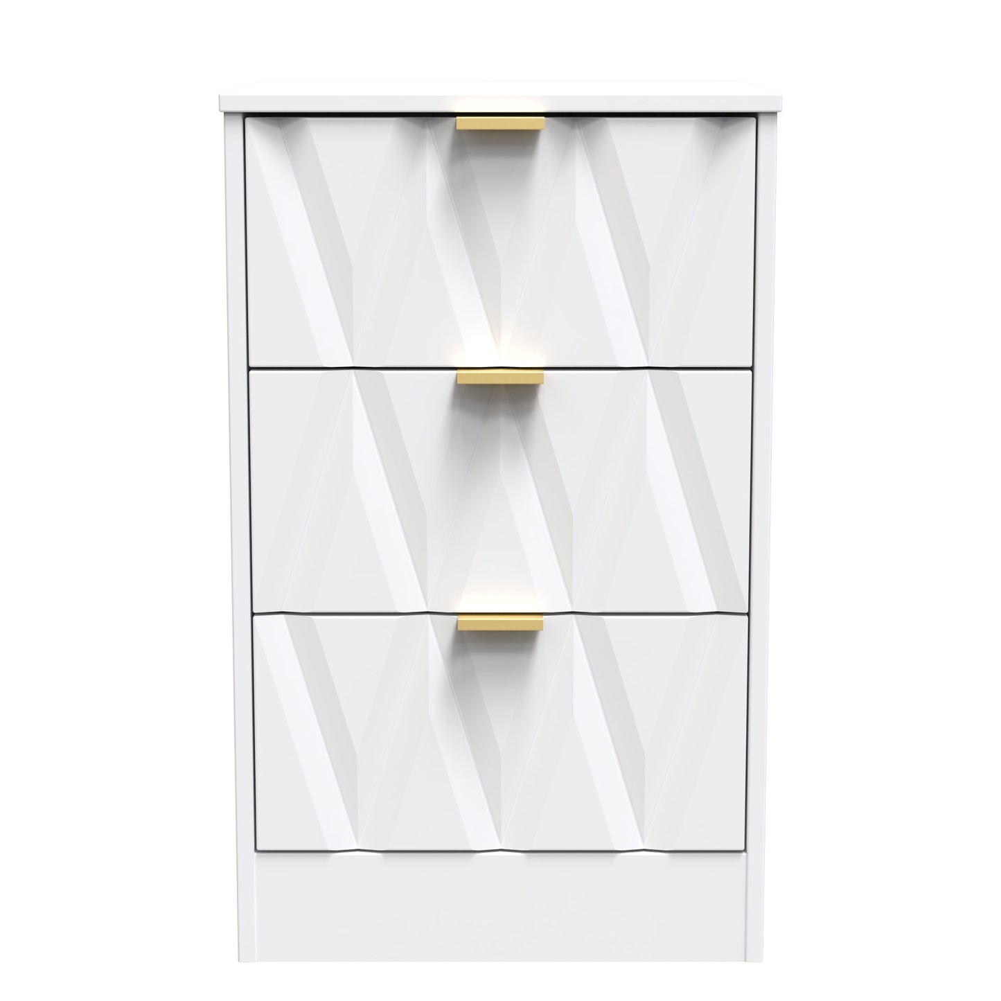 Las Vegas F Bedside Table White 3 Drawers 73cm