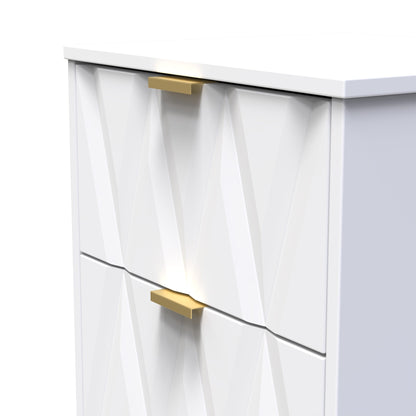Las Vegas F Bedside Table White 3 Drawers 73cm
