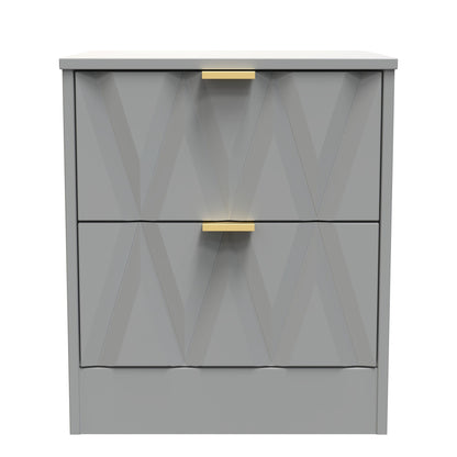 Las Vegas F Bedside Table Grey 2 Drawers 45cm