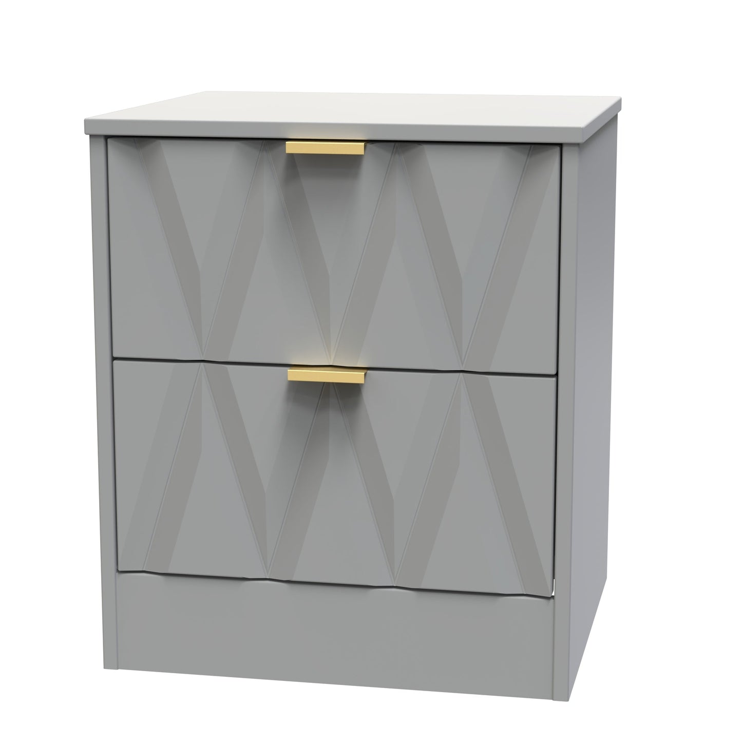 Las Vegas F Bedside Table Grey 2 Drawers 45cm