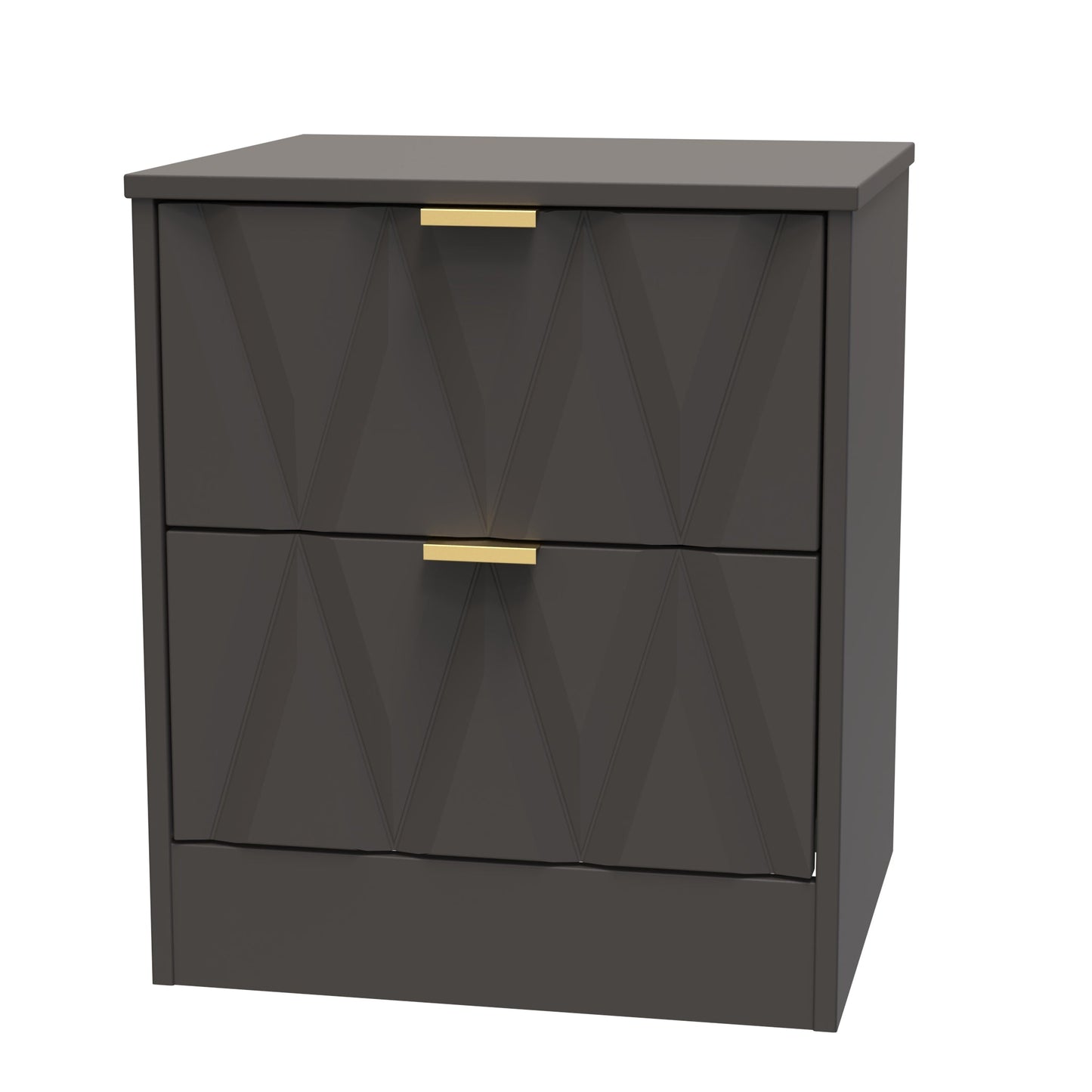 Las Vegas F Bedside Table Dark Grey 2 Drawers 53cm