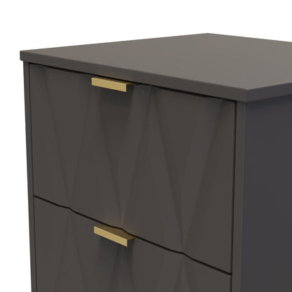 Las Vegas F Bedside Table Dark Grey 2 Drawers 53cm
